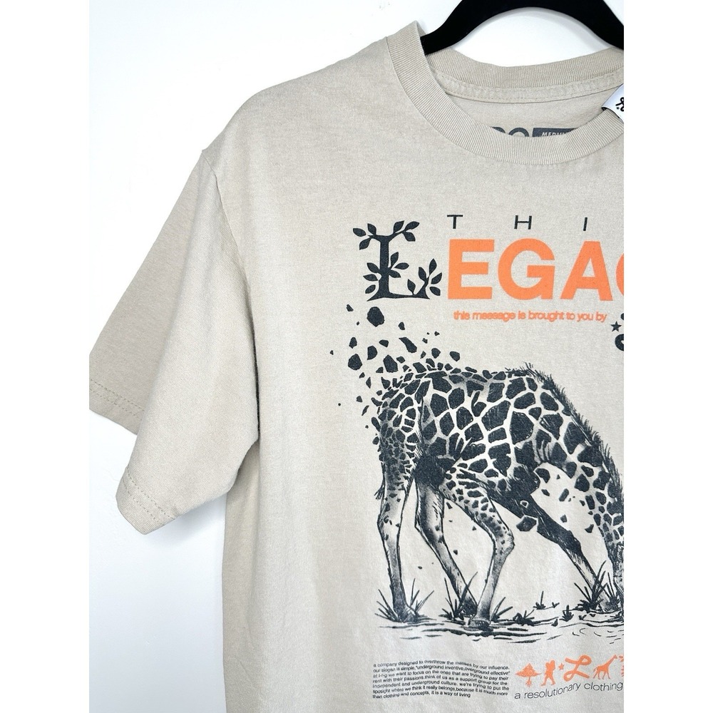 LRG Lifted Research Group T-Shirt Men's M Beige Think Legacy Graphic Streetwear - Picture 4 of 11